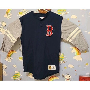 Boston Red Sox Mitchell & Ness Cooperstown Collection Button Up Jersey Shirt